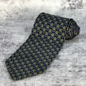 Christian Dior "Monsieur" Tie -‎ 100% Silk - Concentric Ovals- Blue Green Gold